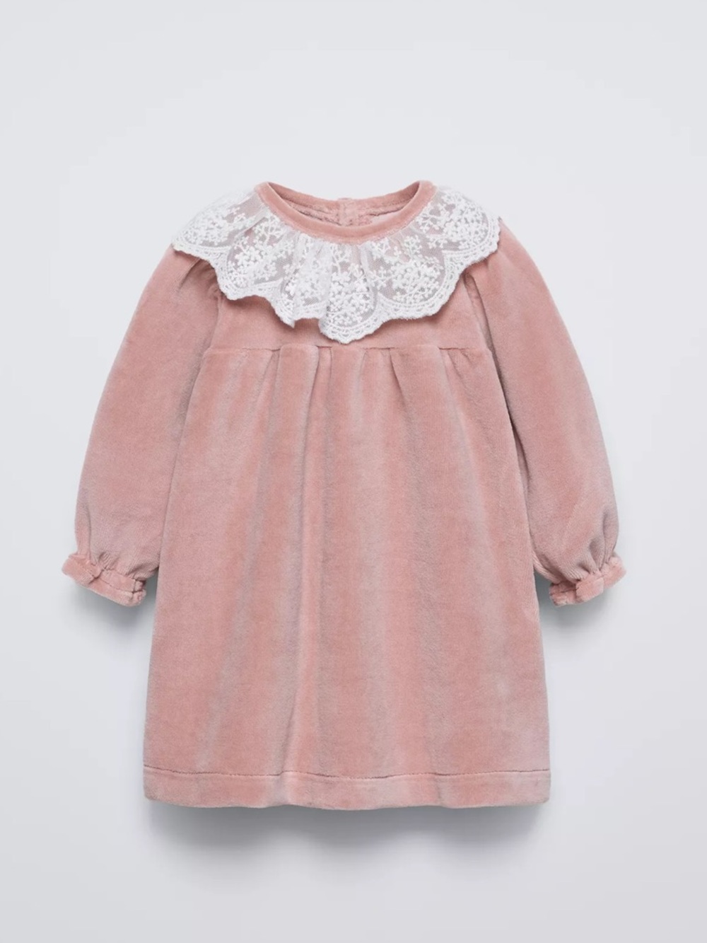 Zara EMBROIDERED VELOUR DRESS